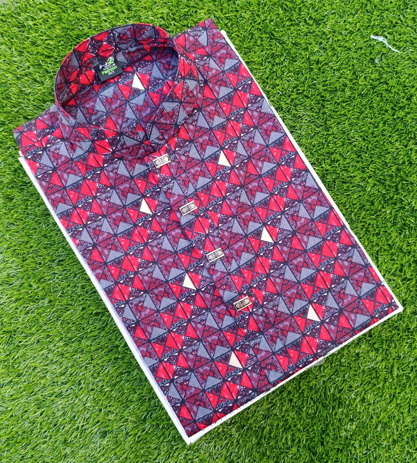 Premium Cotton Digital Print Panjabi – Snap Button Design
