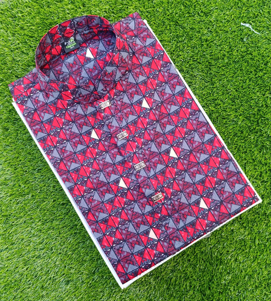 Premium Cotton Digital Print Panjabi – Snap Button Design