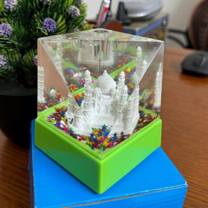 Taj Mahal Showpiece with Lighting and Music (Green Square)