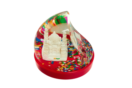Red Acrylic Taj Mahal Pen Stand Showpiece